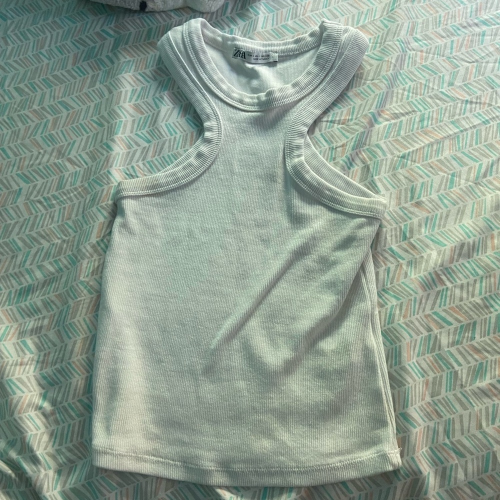 white halter tank top